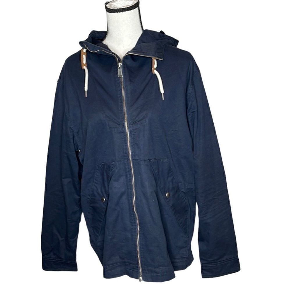 Penfield Canvas Navy Lightweight Hooded Jacket. Size Medium.